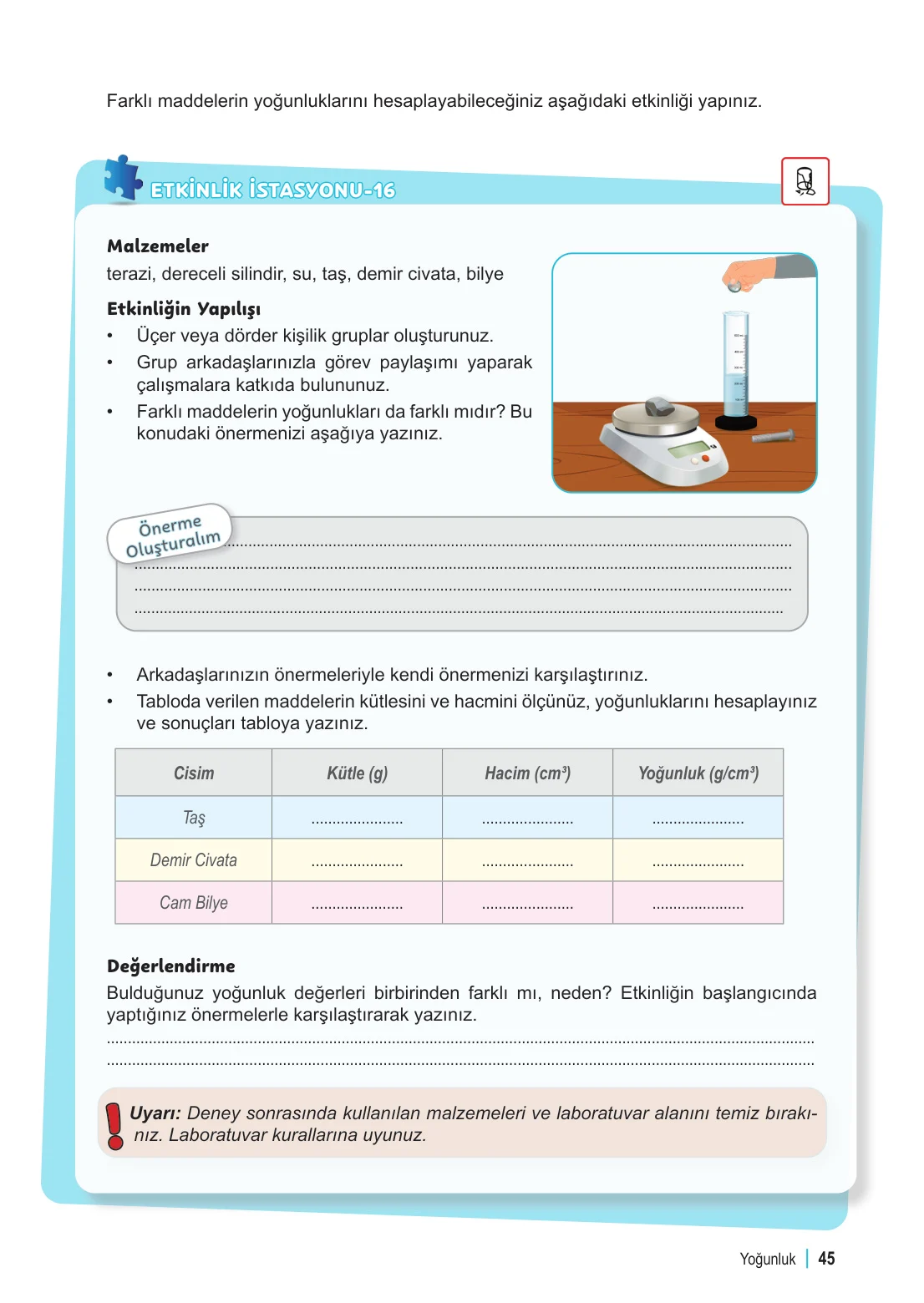 6. Sınıf Fen Bilimleri Ders Kitabı Cevapları Meb Yayınları 2. Kitap Sayfa 45