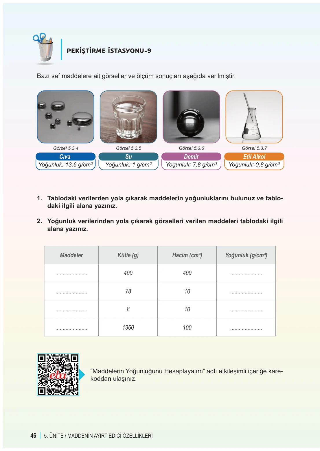 6. Sınıf Fen Bilimleri Ders Kitabı Cevapları Meb Yayınları 2. Kitap Sayfa 46