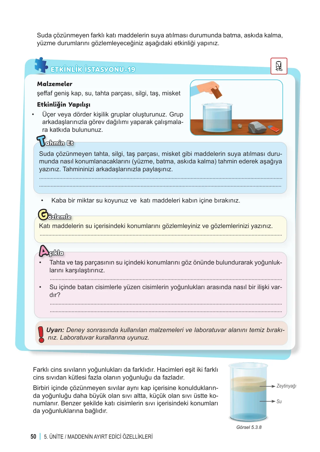 6. Sınıf Fen Bilimleri Ders Kitabı Cevapları Meb Yayınları 2. Kitap Sayfa 50