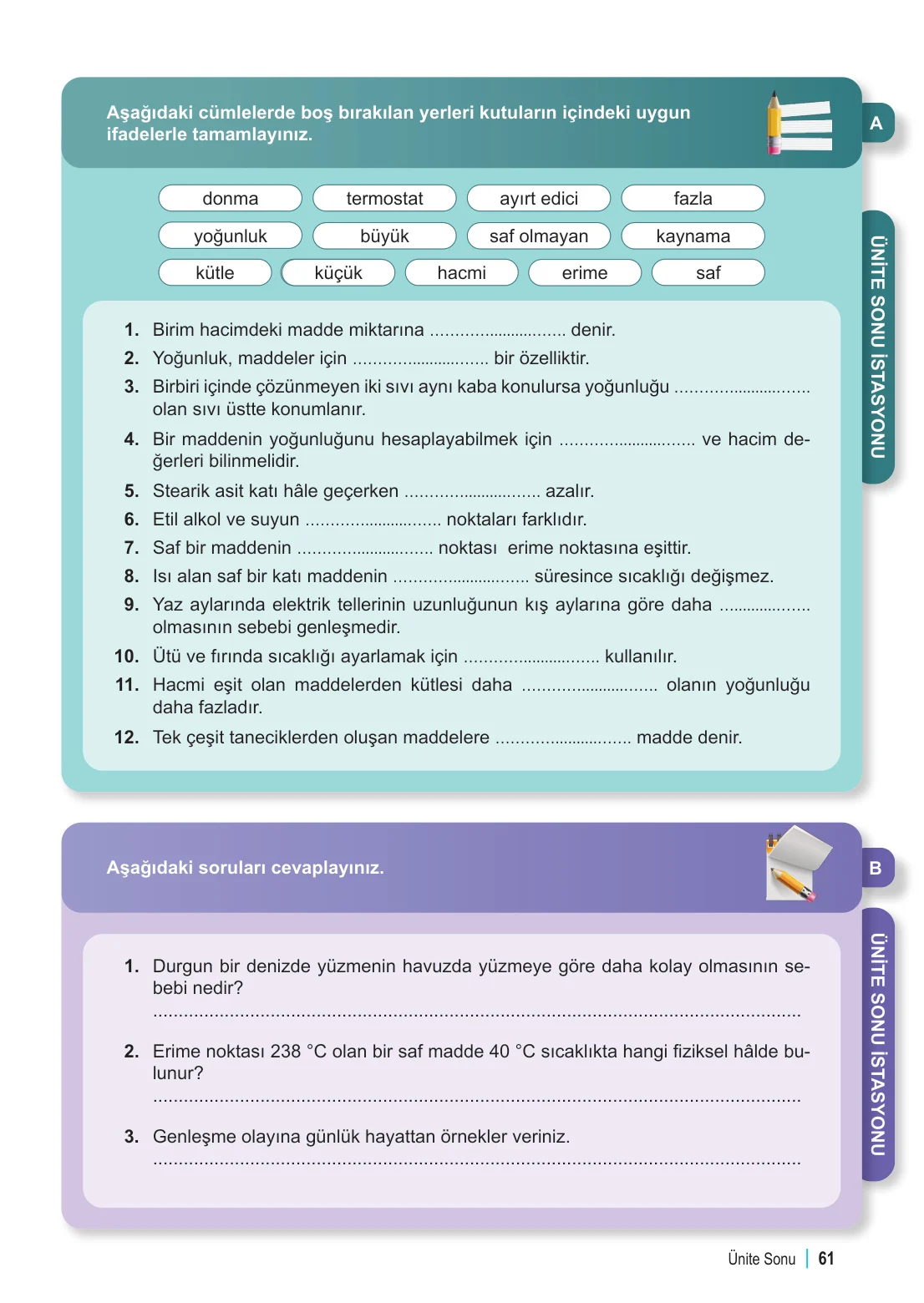 6. Sınıf Fen Bilimleri Ders Kitabı Cevapları Meb Yayınları 2. Kitap Sayfa 61