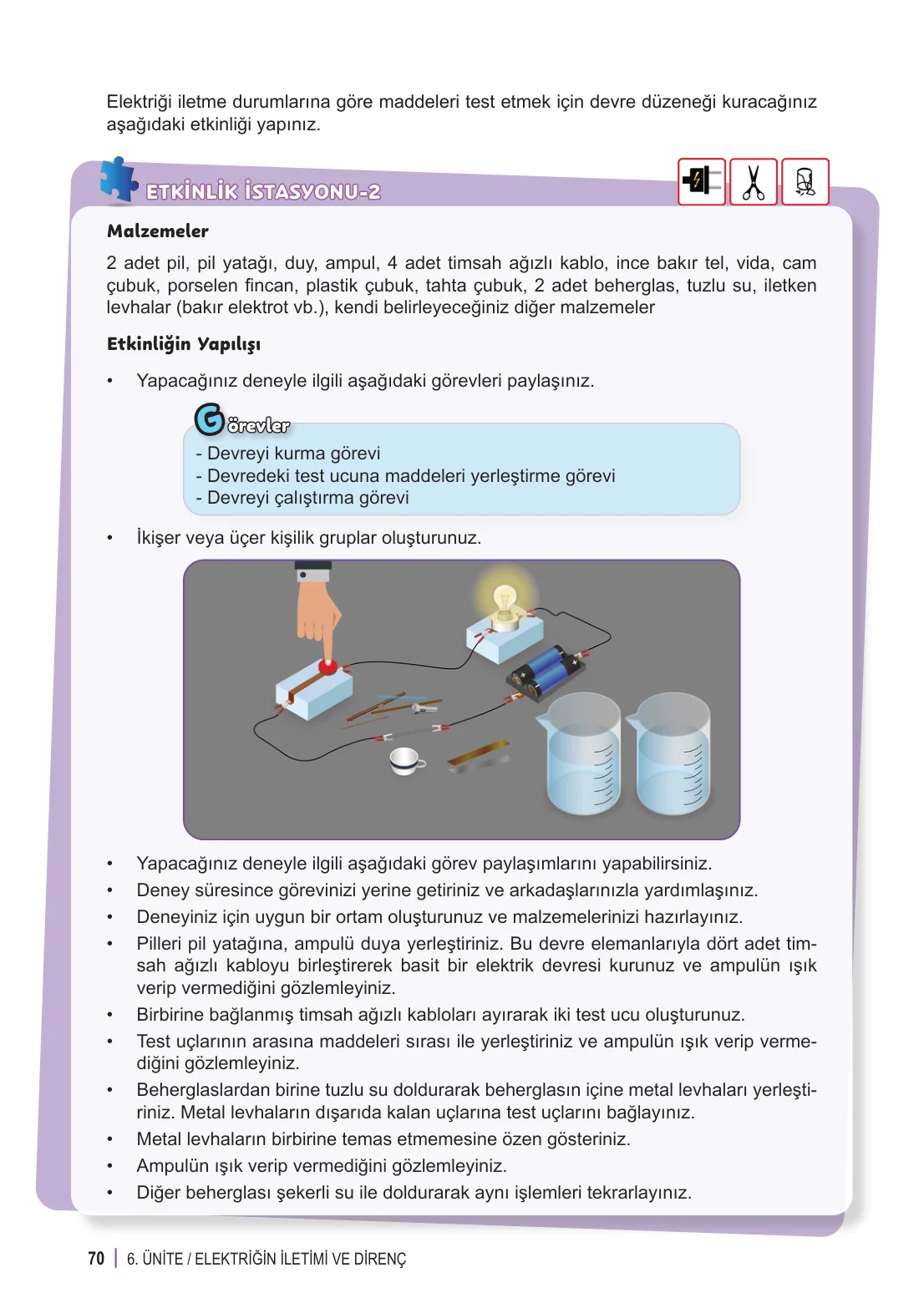 6. Sınıf Fen Bilimleri Ders Kitabı Cevapları Meb Yayınları 2. Kitap Sayfa 70