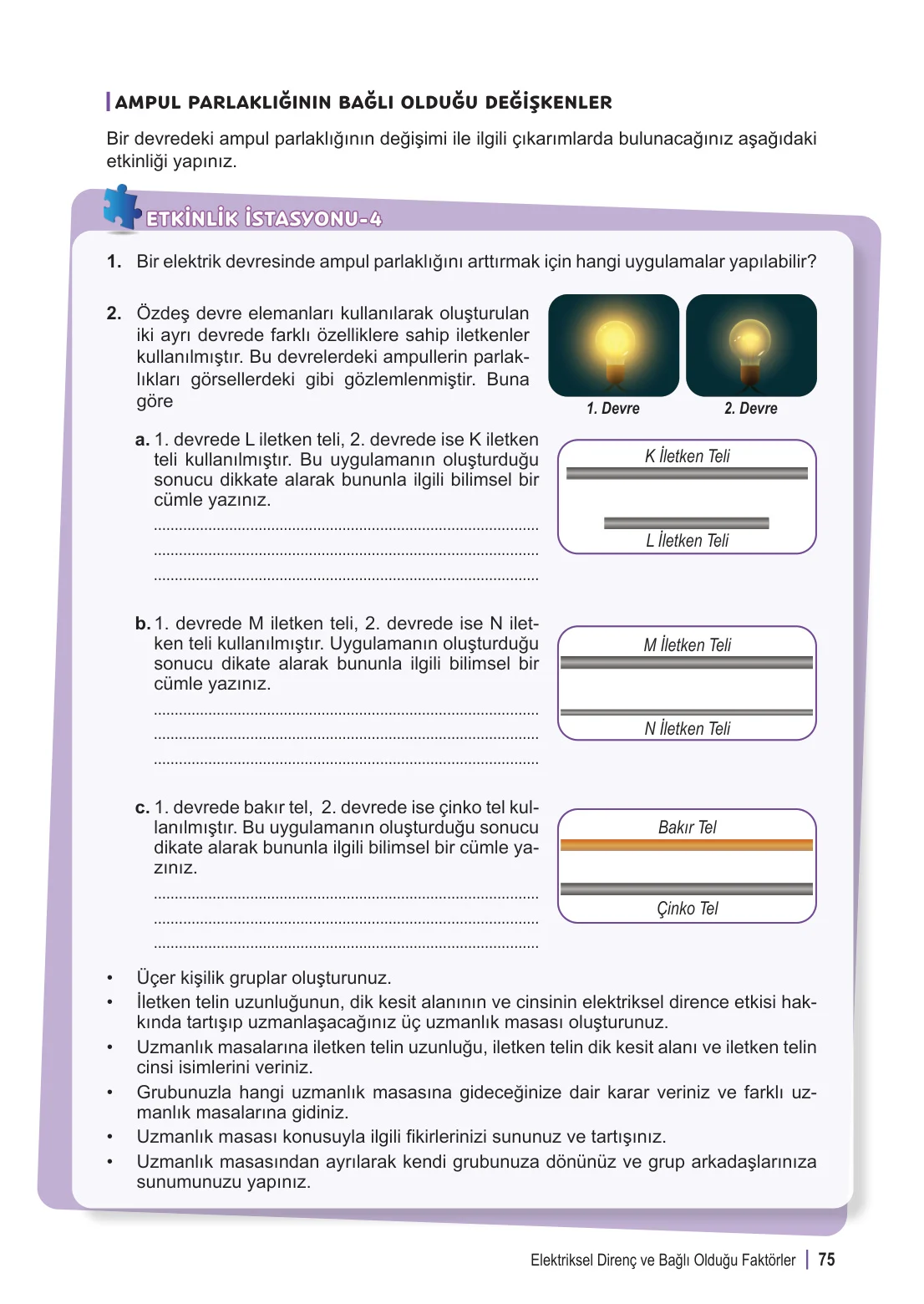 6. Sınıf Fen Bilimleri Ders Kitabı Cevapları Meb Yayınları 2. Kitap Sayfa 75