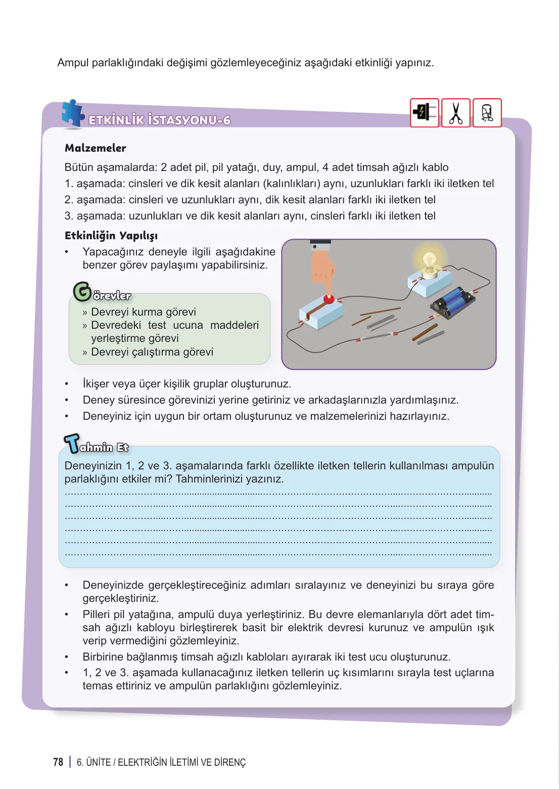 6. Sınıf Fen Bilimleri Ders Kitabı Cevapları Meb Yayınları 2. Kitap Sayfa 78