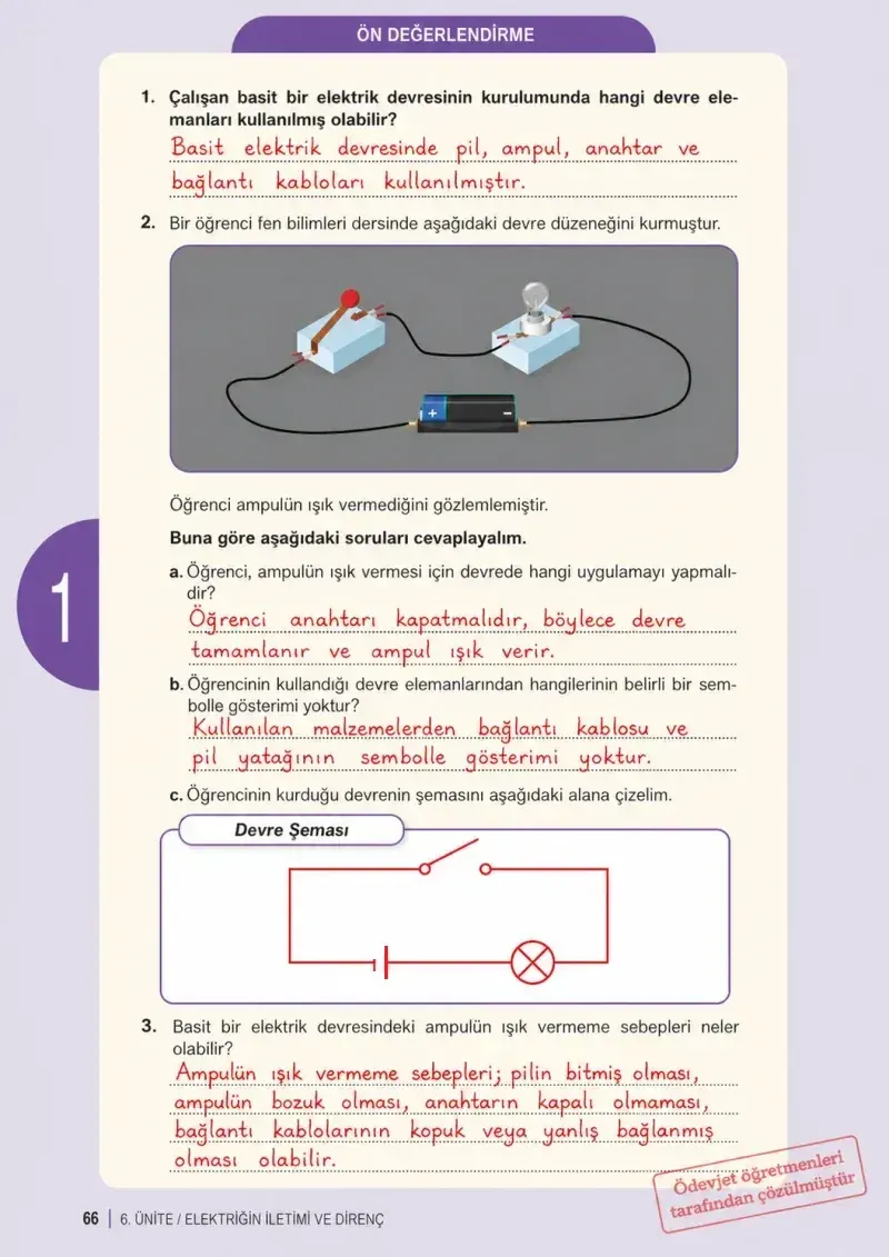 6. Sınıf Fen Bilimleri Ders Kitabı Cevapları Meb Yayınları 2. Kitap Sayfa 66 Çözüm Görseli