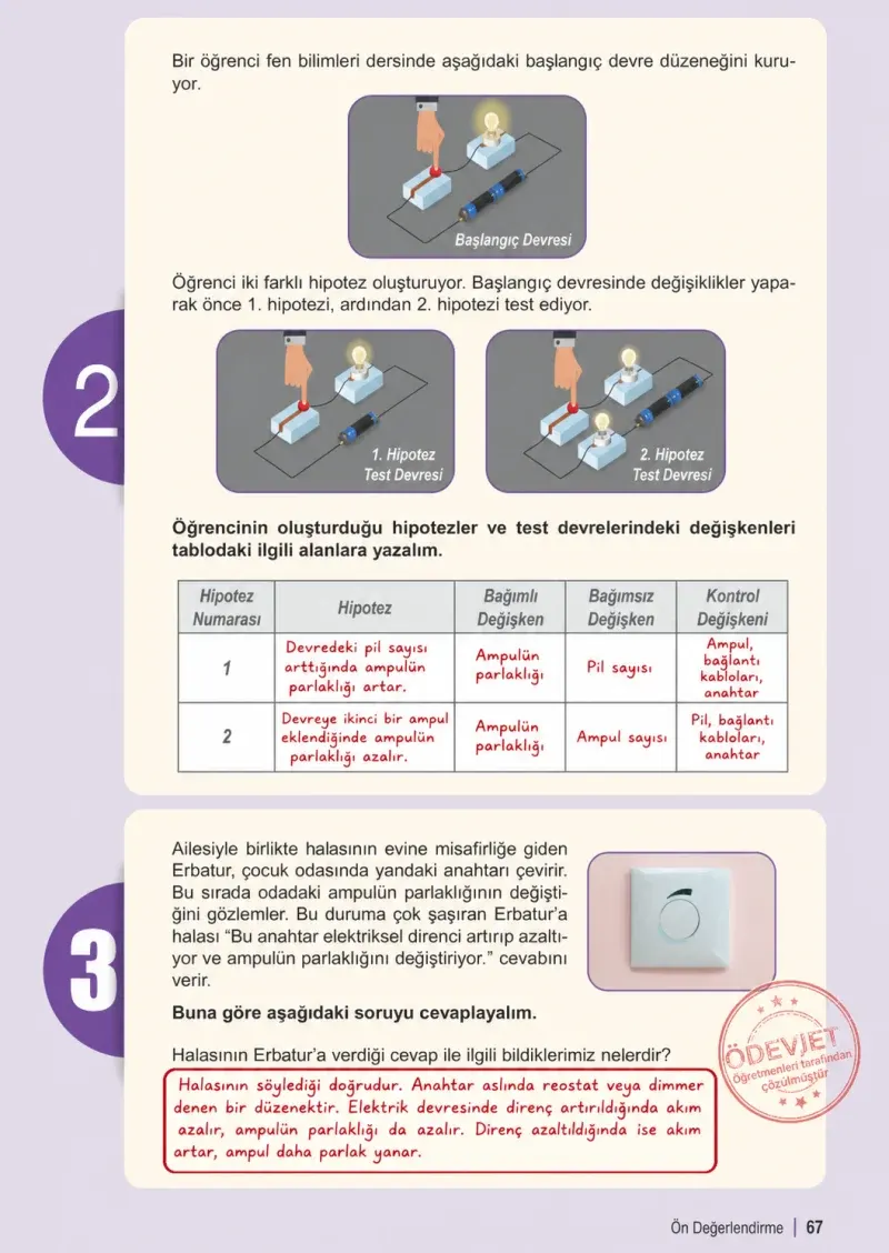 6. Sınıf Fen Bilimleri Ders Kitabı Cevapları Meb Yayınları 2. Kitap Sayfa 67 Çözüm Görseli