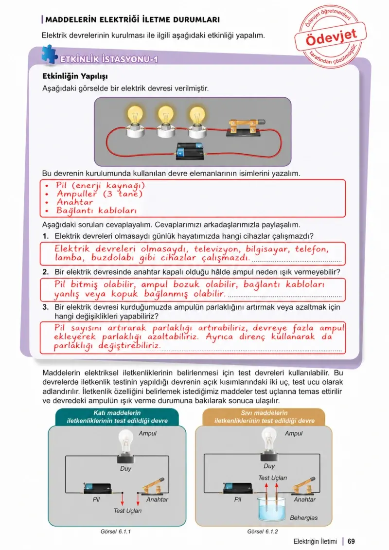 6. Sınıf Fen Bilimleri Ders Kitabı Cevapları Meb Yayınları 2. Kitap Sayfa 69 Çözüm Görseli