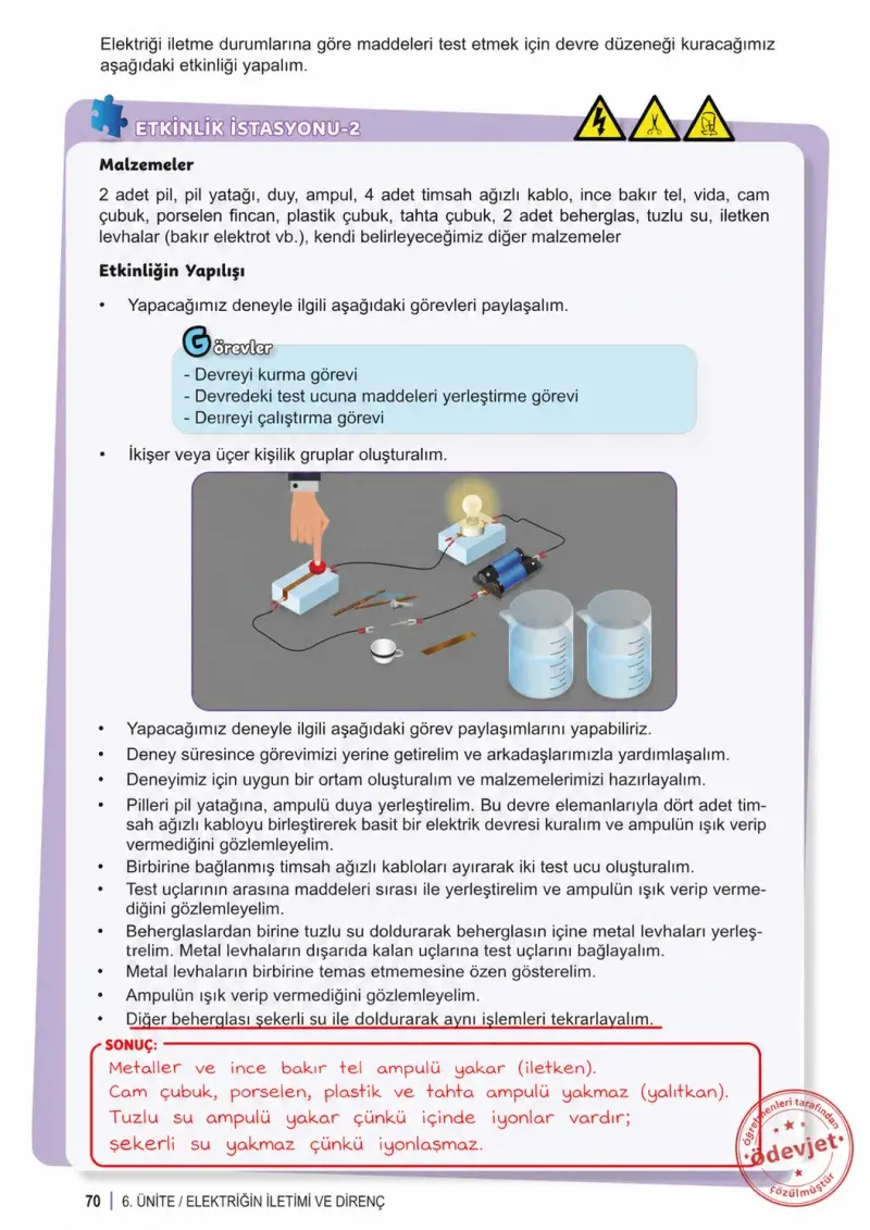 6. Sınıf Fen Bilimleri Ders Kitabı Cevapları Meb Yayınları 2. Kitap Sayfa 70 Çözüm Görseli