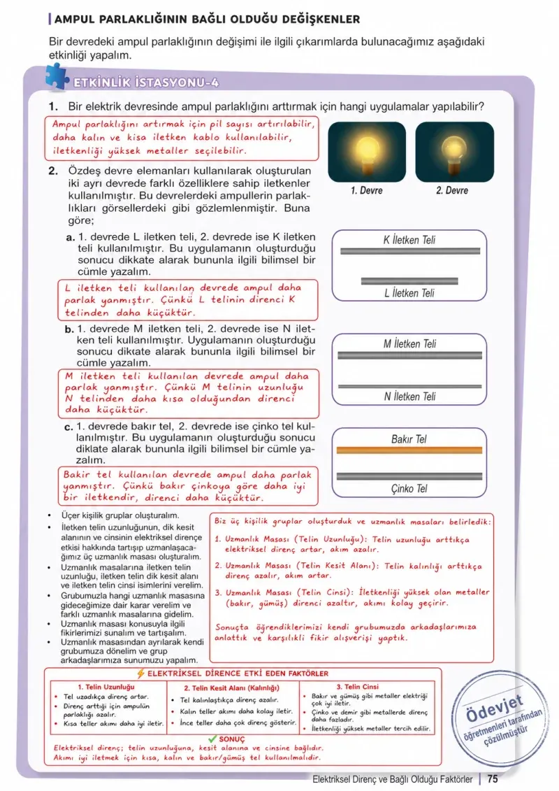 6. Sınıf Fen Bilimleri Ders Kitabı Cevapları Meb Yayınları 2. Kitap Sayfa 75 Çözüm Görseli