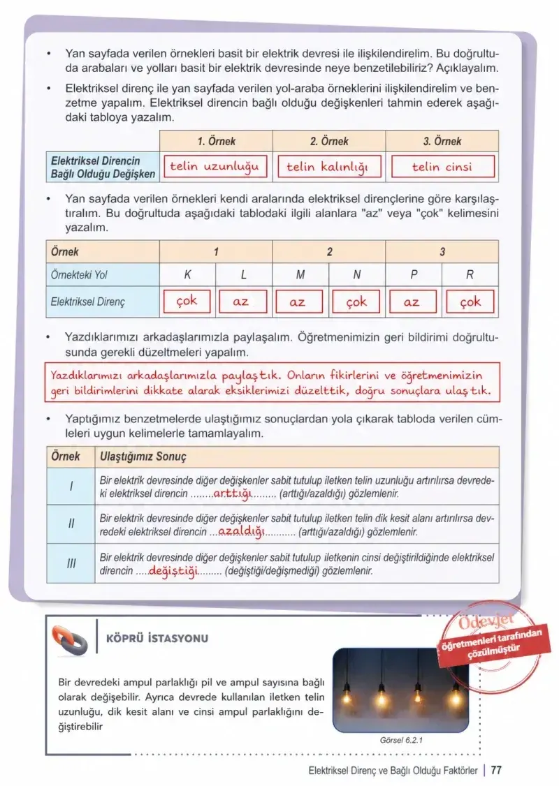 6. Sınıf Fen Bilimleri Ders Kitabı Cevapları Meb Yayınları 2. Kitap Sayfa 77 Çözüm Görseli