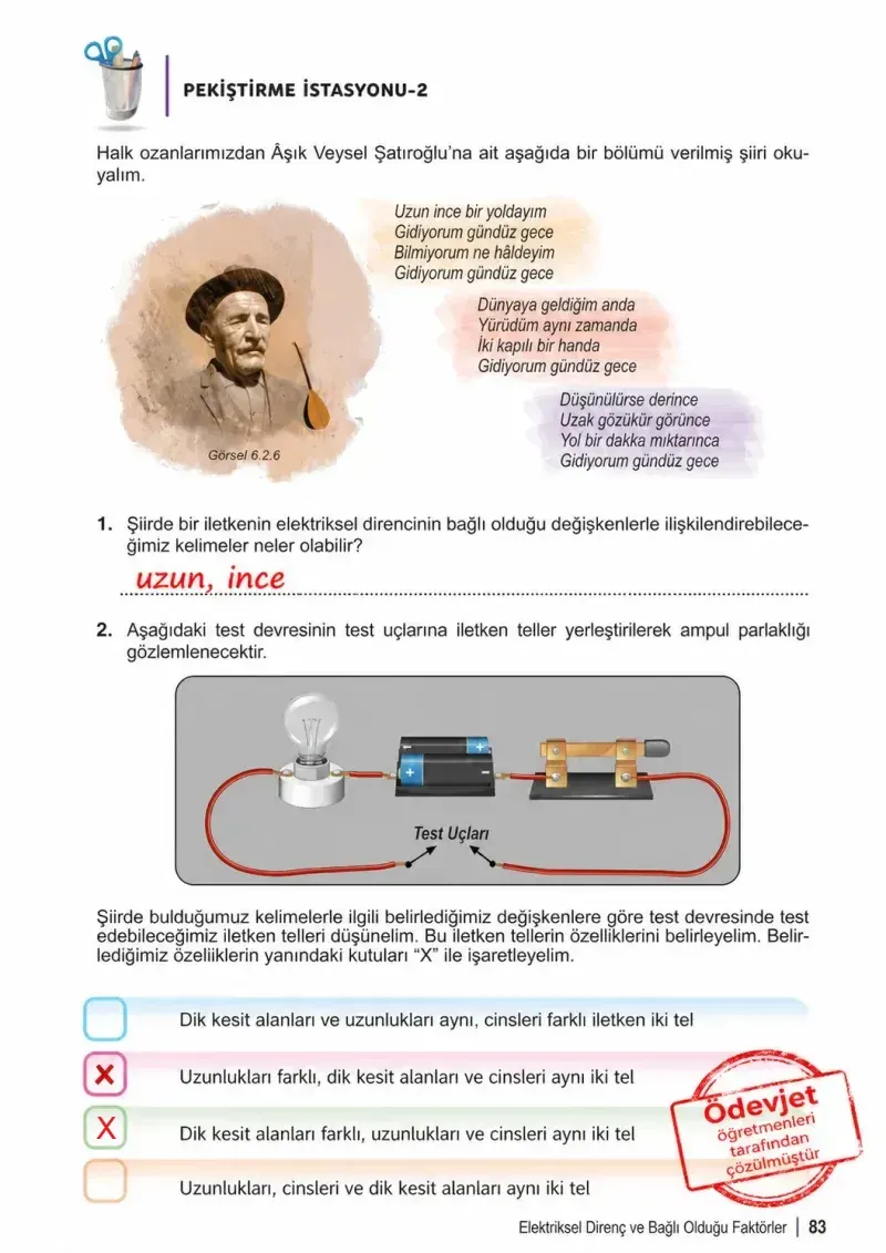 6. Sınıf Fen Bilimleri Ders Kitabı Cevapları Meb Yayınları 2. Kitap Sayfa 83 Çözüm Görseli
