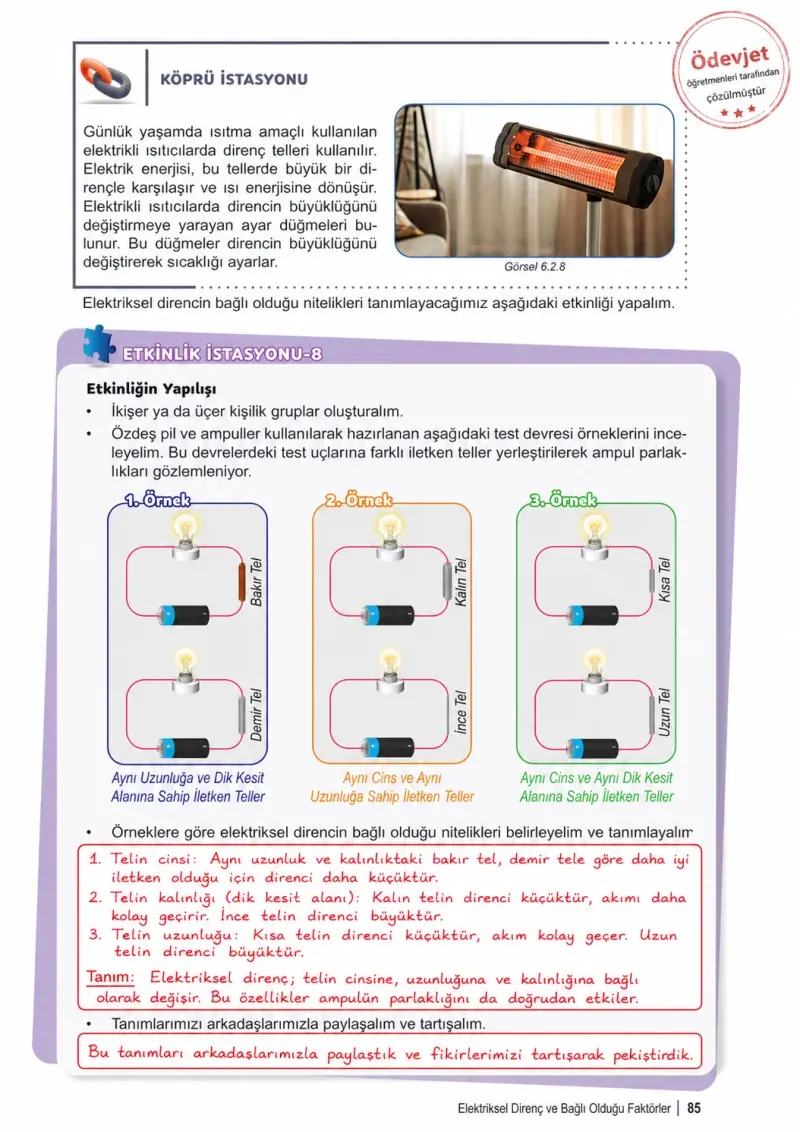 6. Sınıf Fen Bilimleri Ders Kitabı Cevapları Meb Yayınları 2. Kitap Sayfa 85 Çözüm Görseli