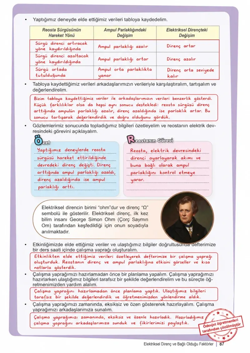 6. Sınıf Fen Bilimleri Ders Kitabı Cevapları Meb Yayınları 2. Kitap Sayfa 87 Çözüm Görseli