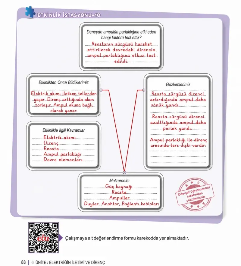 6. Sınıf Fen Bilimleri Ders Kitabı Cevapları Meb Yayınları 2. Kitap Sayfa 88 Çözüm Görseli