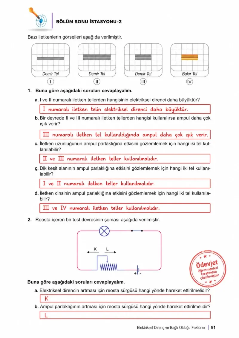 6. Sınıf Fen Bilimleri Ders Kitabı Cevapları Meb Yayınları 2. Kitap Sayfa 91 Çözüm Görseli