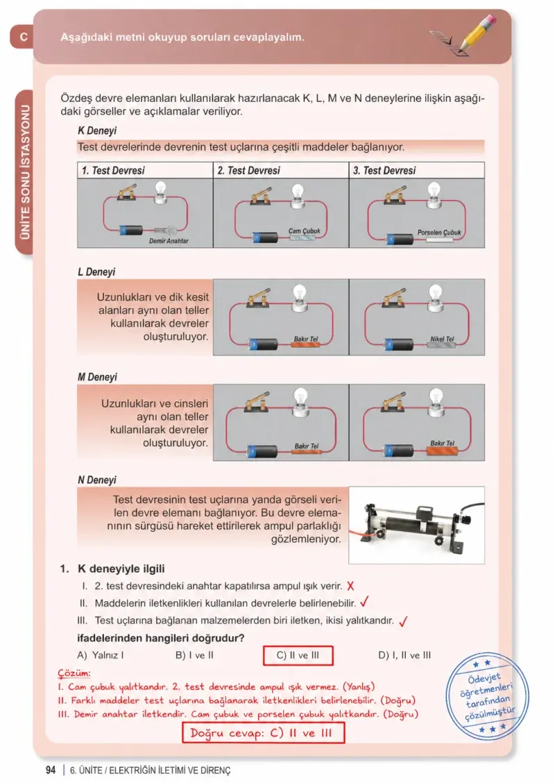 6. Sınıf Fen Bilimleri Ders Kitabı Cevapları Meb Yayınları 2. Kitap Sayfa 94 Çözüm Görseli