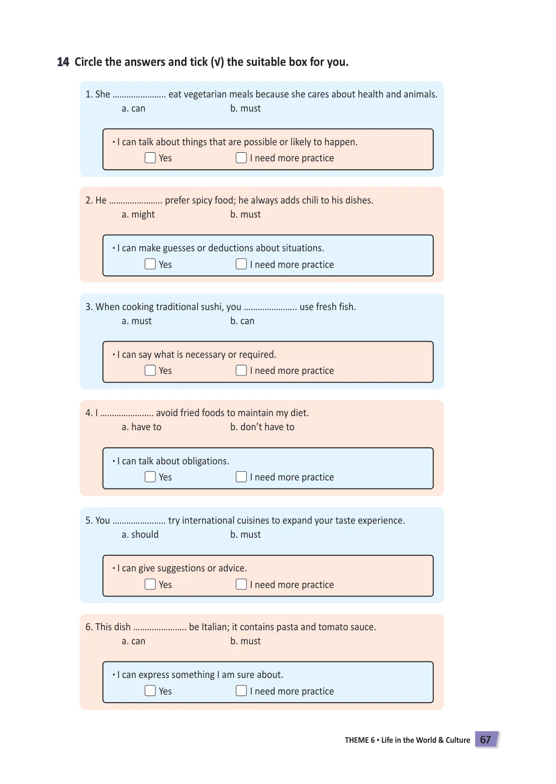 6. Sınıf İngilizce Ders Kitabı Cevapları Çoklu Yabancı Dil Eğitim Modeli Meb Yayınları Çalışma Kitabı Sayfa 67