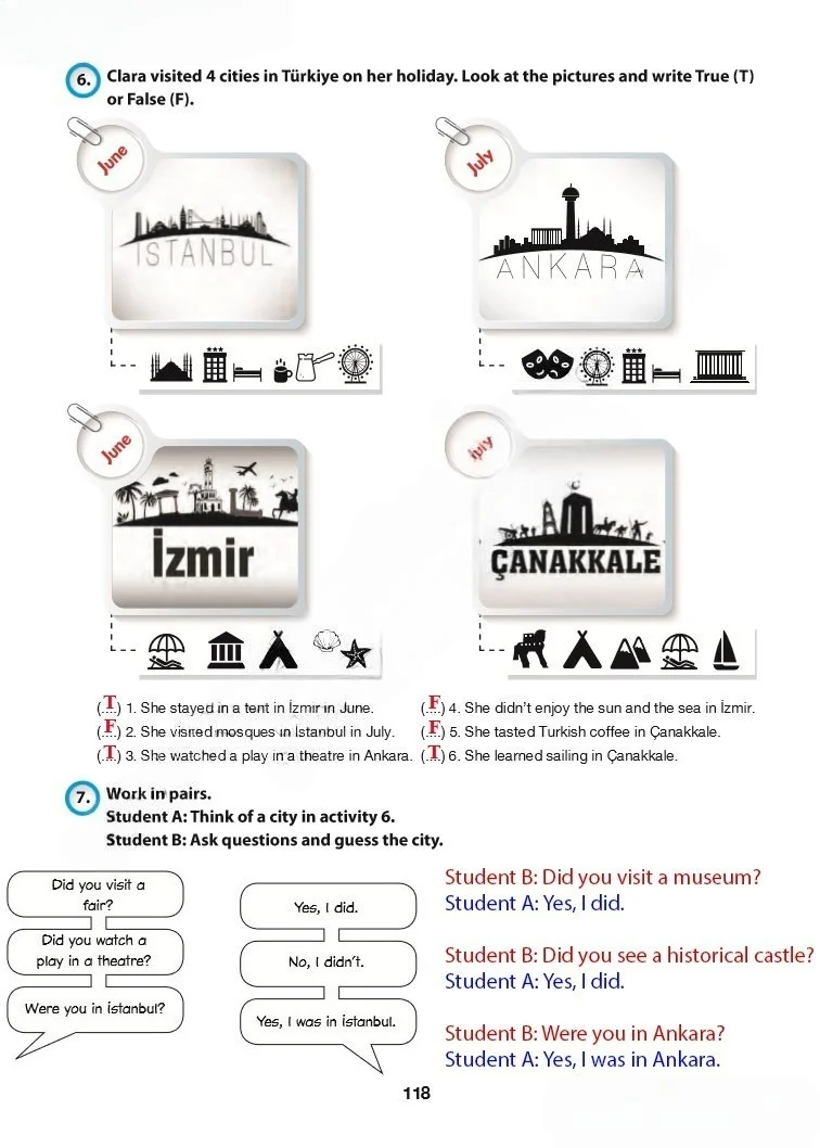 6. Sınıf İngilizce Ders Kitabı Cevapları Hecce Yayınları Sayfa 118 Çözüm Görseli
