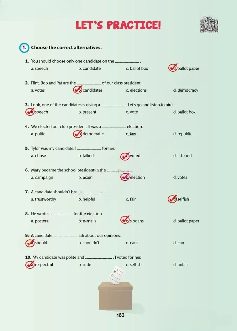 6. Sınıf İngilizce Ders Kitabı Cevapları Hecce Yayınları Sayfa 163 Çözüm Görseli
