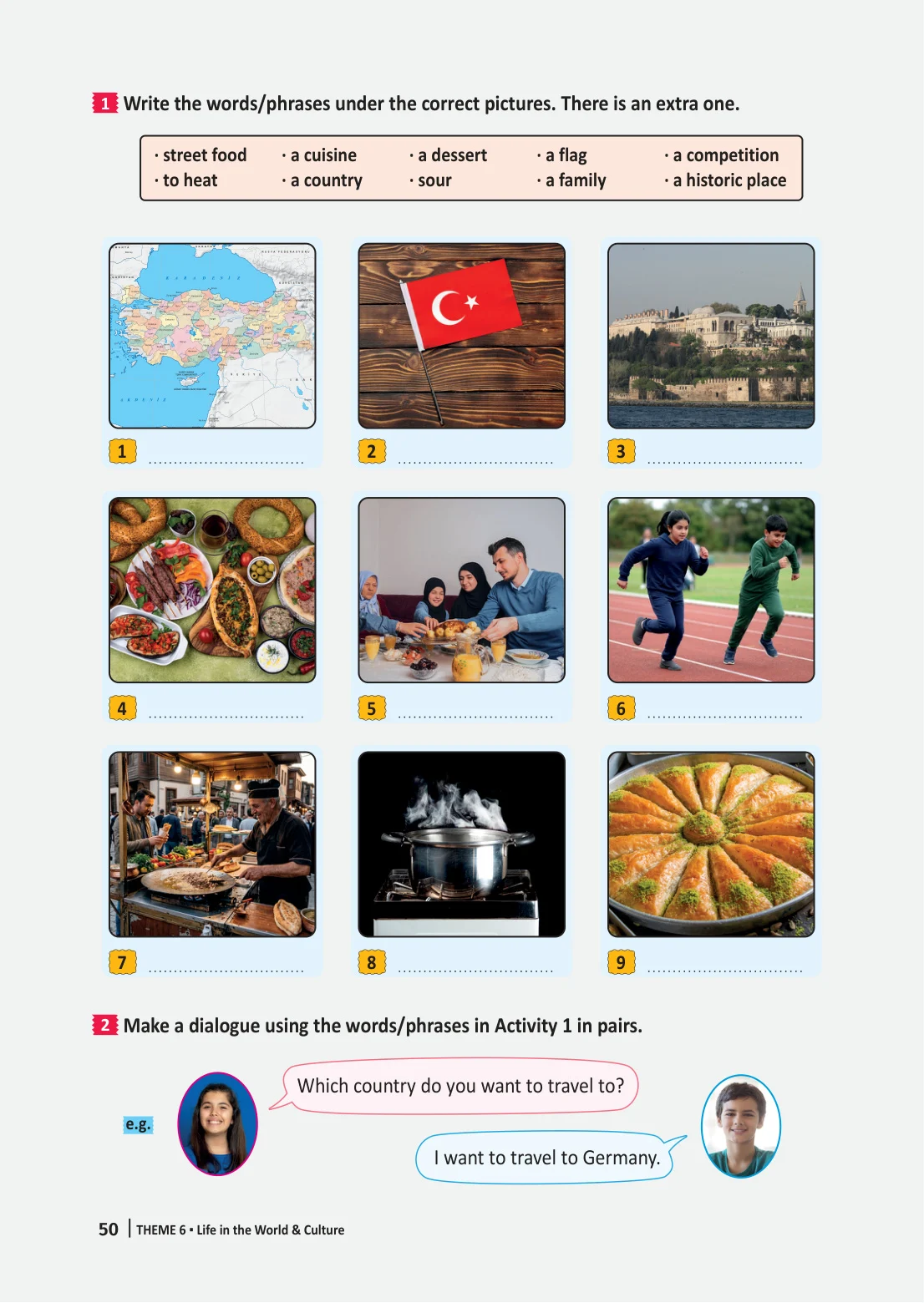 6. Sınıf İngilizce Ders Kitabı Cevapları Meb Yayınları Çalışma Kitabı Sayfa 50