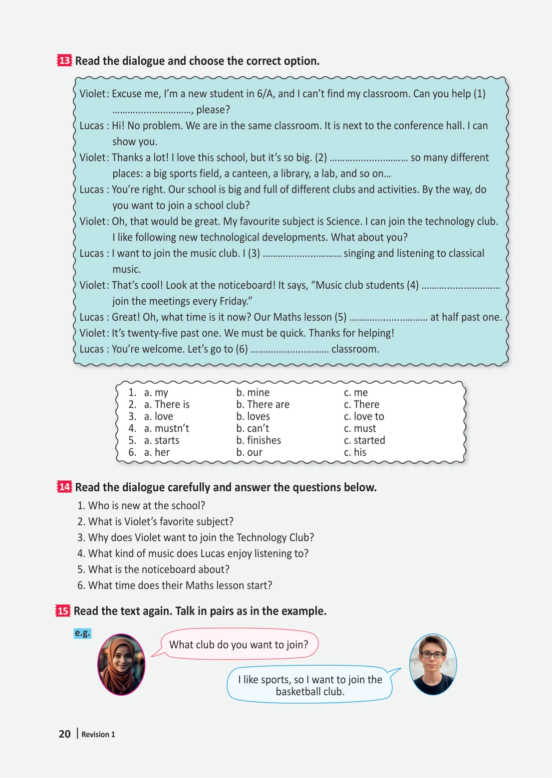 6. Sınıf İngilizce Ders Kitabı Cevapları Meb Yayınları Sayfa 20