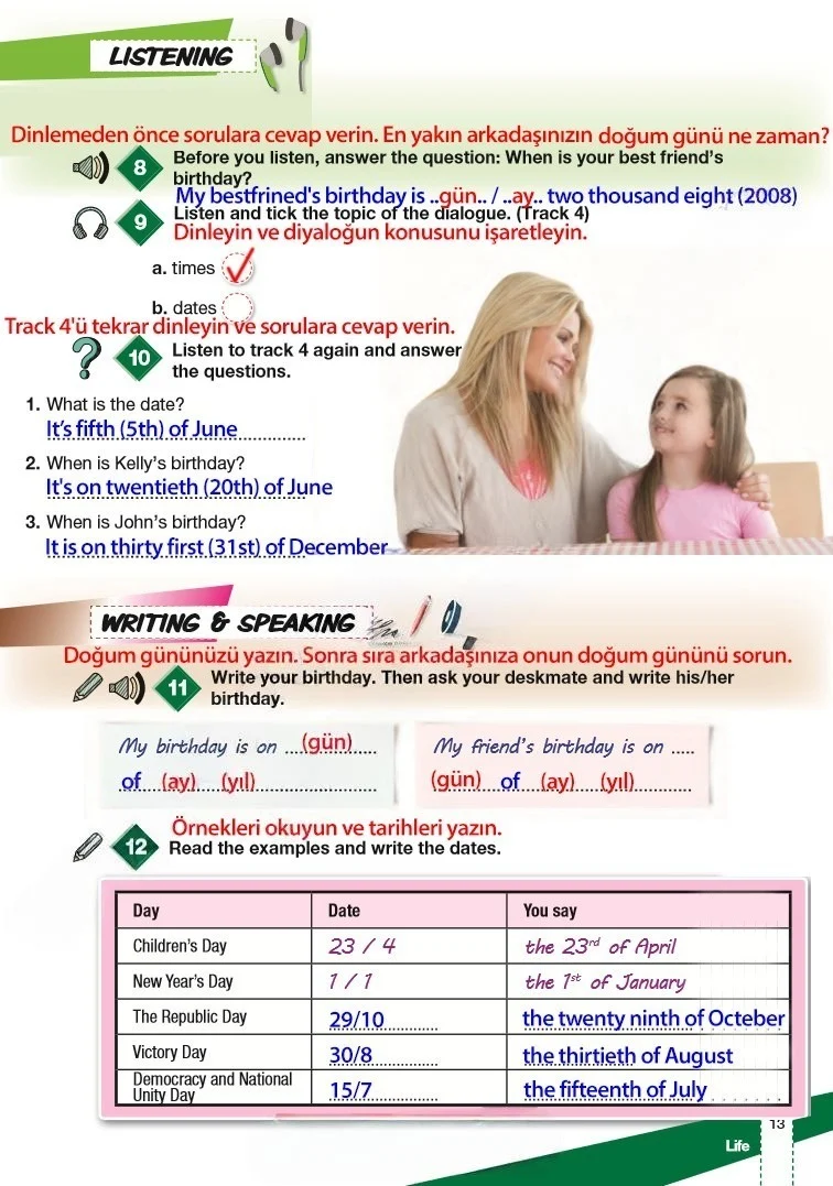 6. Sınıf İngilizce Ders Kitabı Cevapları Monopol Yayınları Sayfa 13 Çözüm Görseli