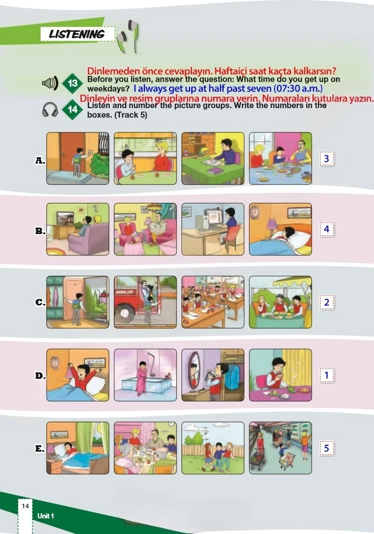 6. Sınıf İngilizce Ders Kitabı Cevapları Monopol Yayınları Sayfa 14 Çözüm Görseli