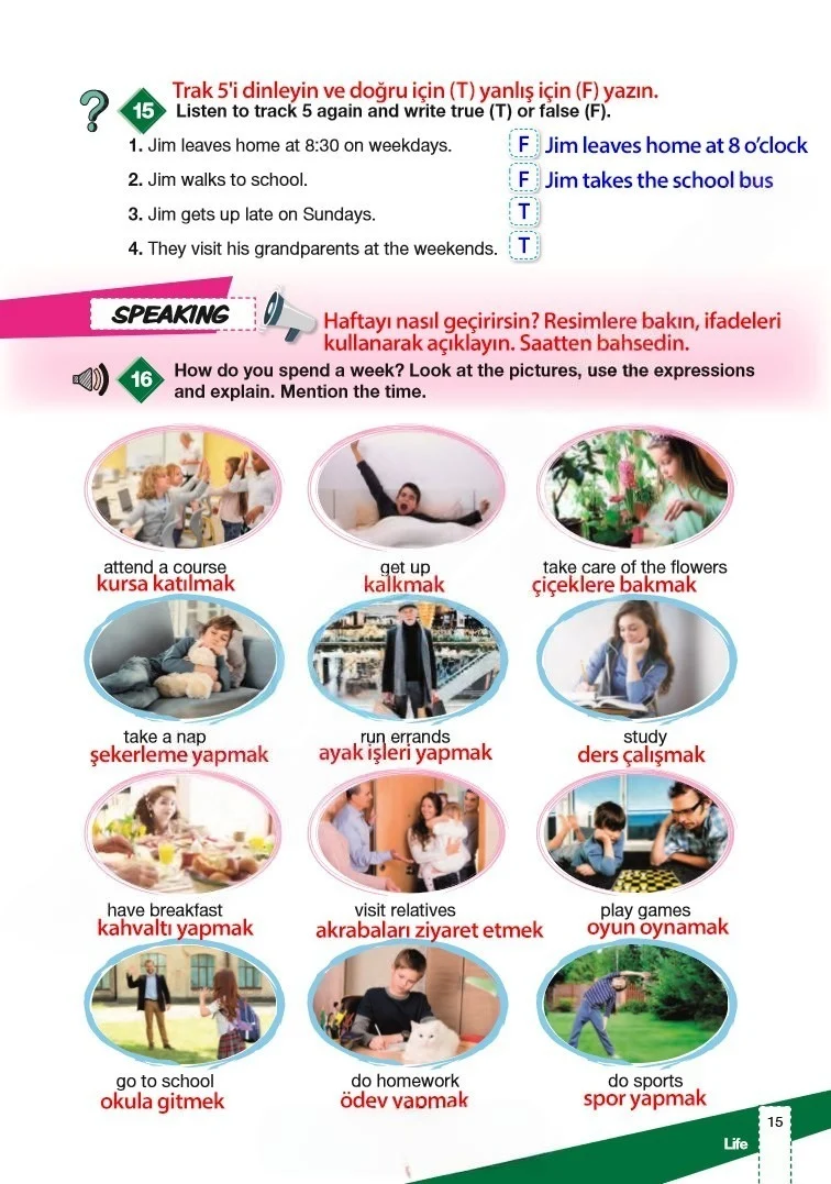 6. Sınıf İngilizce Ders Kitabı Cevapları Monopol Yayınları Sayfa 15 Çözüm Görseli