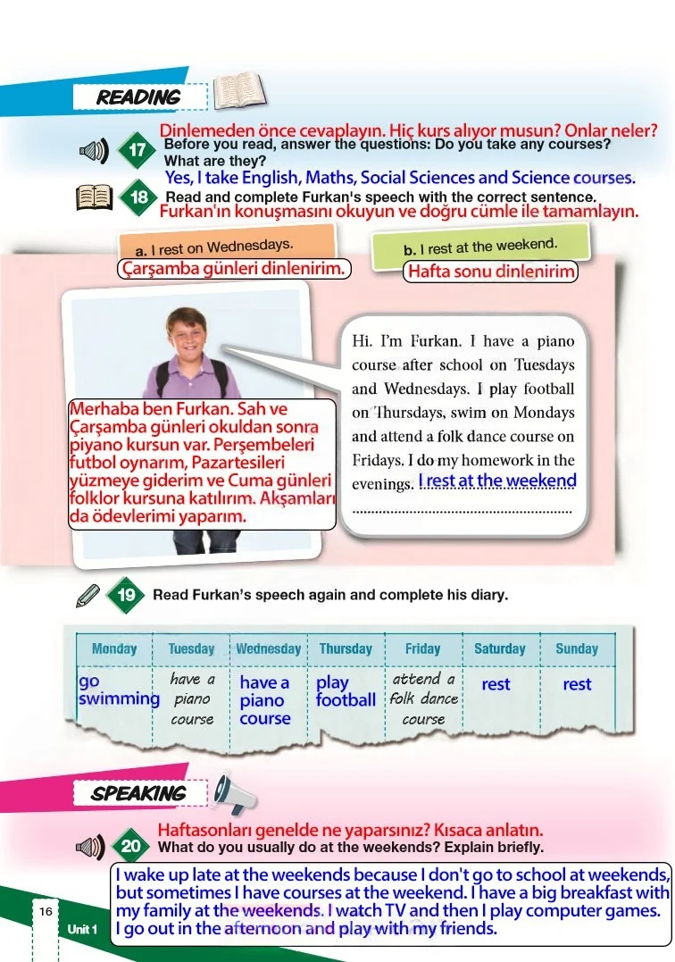 6. Sınıf İngilizce Ders Kitabı Cevapları Monopol Yayınları Sayfa 16 Çözüm Görseli