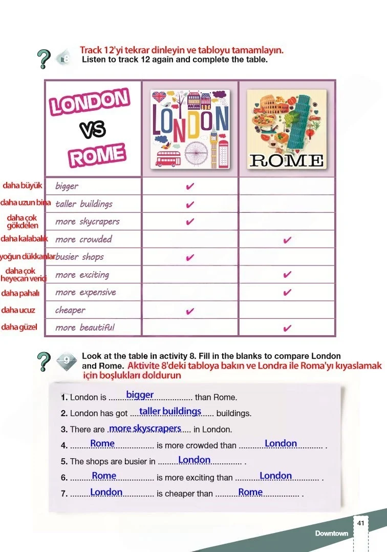6. Sınıf İngilizce Ders Kitabı Cevapları Monopol Yayınları Sayfa 41 Çözüm Görseli