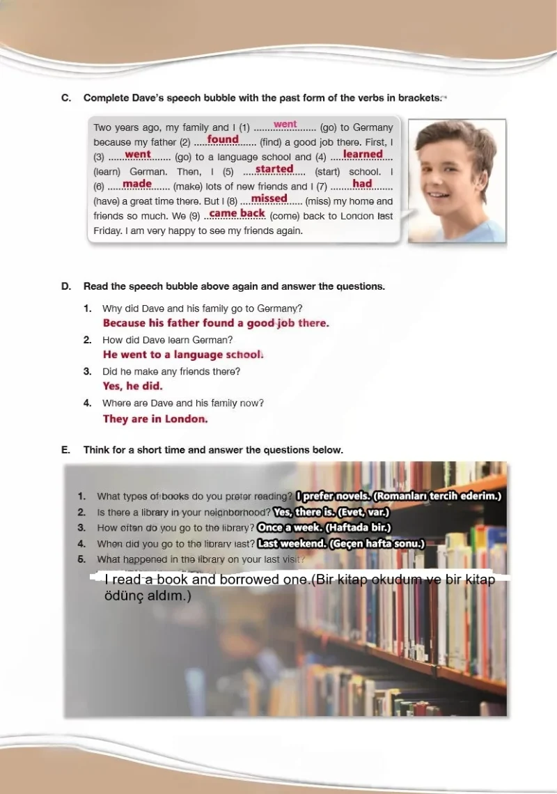 6. Sınıf İngilizce Ders Kitabı Cevapları Özgün Yayınları Sayfa 126 Çözüm Görseli