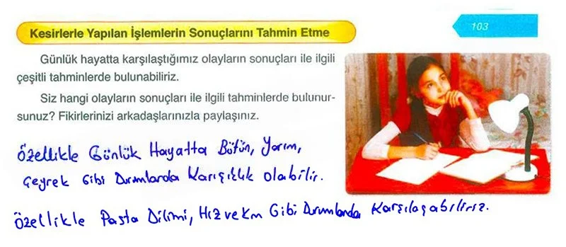 6. Sınıf Matematik Ders Kitabı Cevapları Ata Yayınları Sayfa 103 Çözüm Görseli
