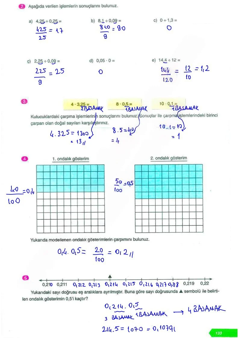 6. Sınıf Matematik Ders Kitabı Cevapları Ata Yayınları Sayfa 133 Çözüm Görseli