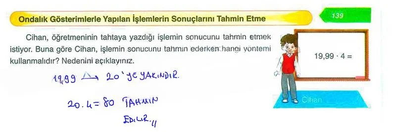 6. Sınıf Matematik Ders Kitabı Cevapları Ata Yayınları Sayfa 139 Çözüm Görseli