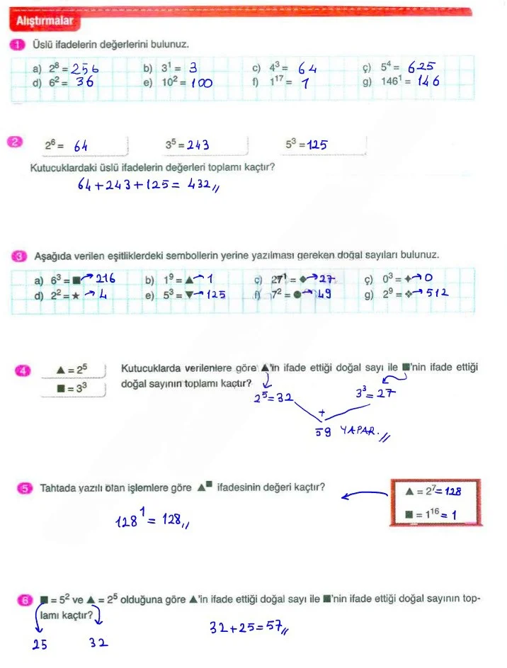 6. Sınıf Matematik Ders Kitabı Cevapları Ata Yayınları Sayfa 15 Çözüm Görseli