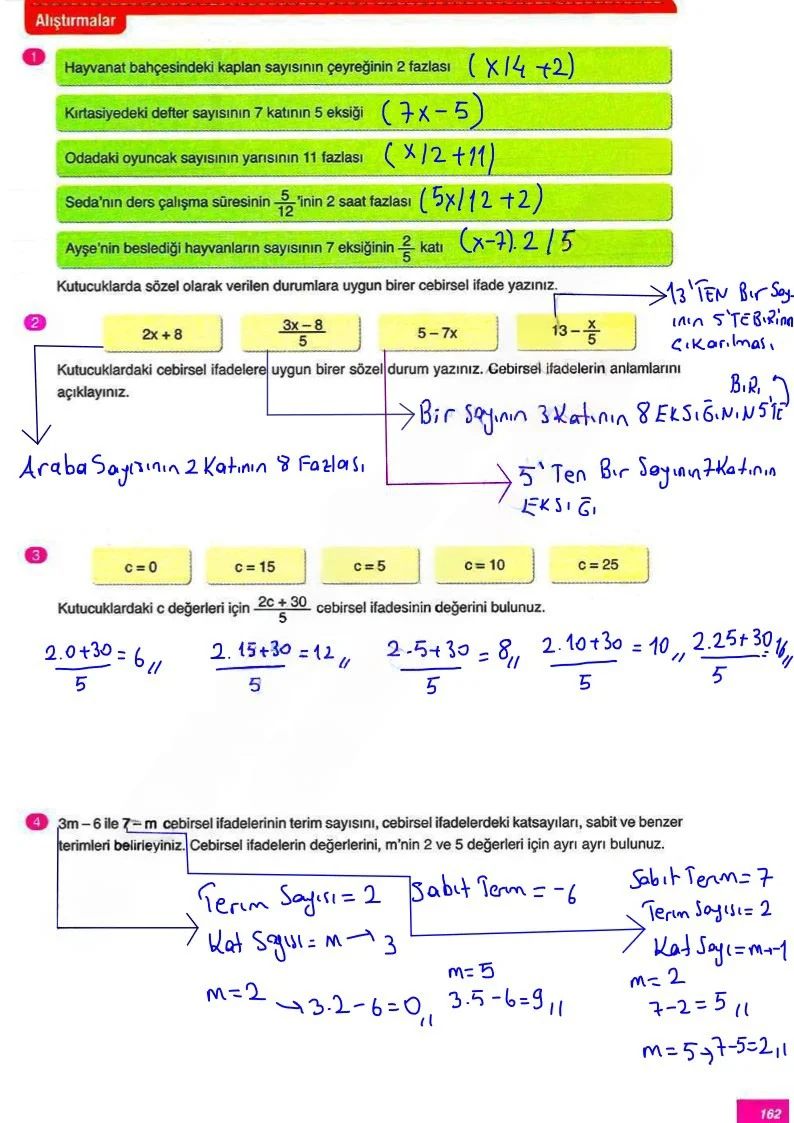 6. Sınıf Matematik Ders Kitabı Cevapları Ata Yayınları Sayfa 162 Çözüm Görseli