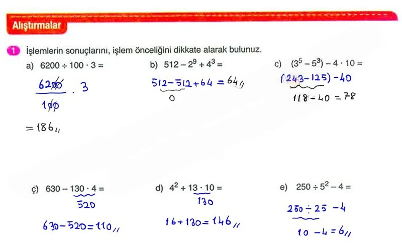 6. Sınıf Matematik Ders Kitabı Cevapları Ata Yayınları Sayfa 17 Çözüm Görseli