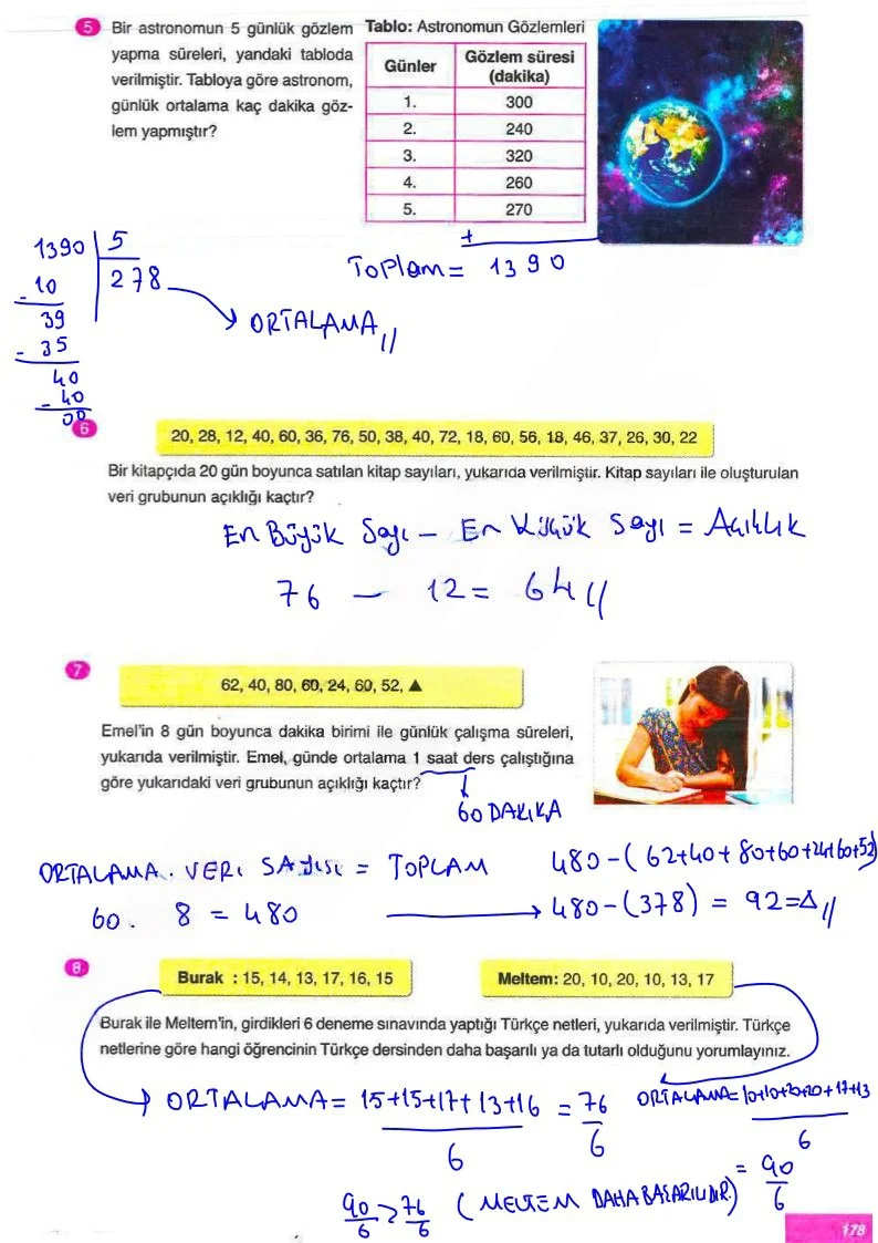 6. Sınıf Matematik Ders Kitabı Cevapları Ata Yayınları Sayfa 178 Çözüm Görseli