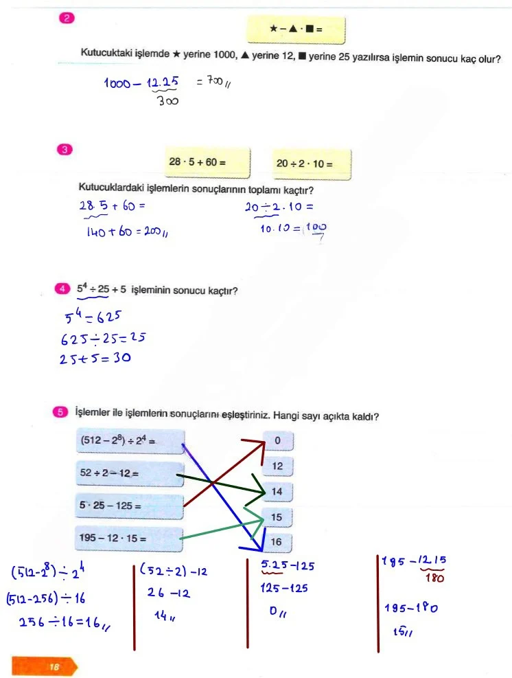 6. Sınıf Matematik Ders Kitabı Cevapları Ata Yayınları Sayfa 18 Çözüm Görseli