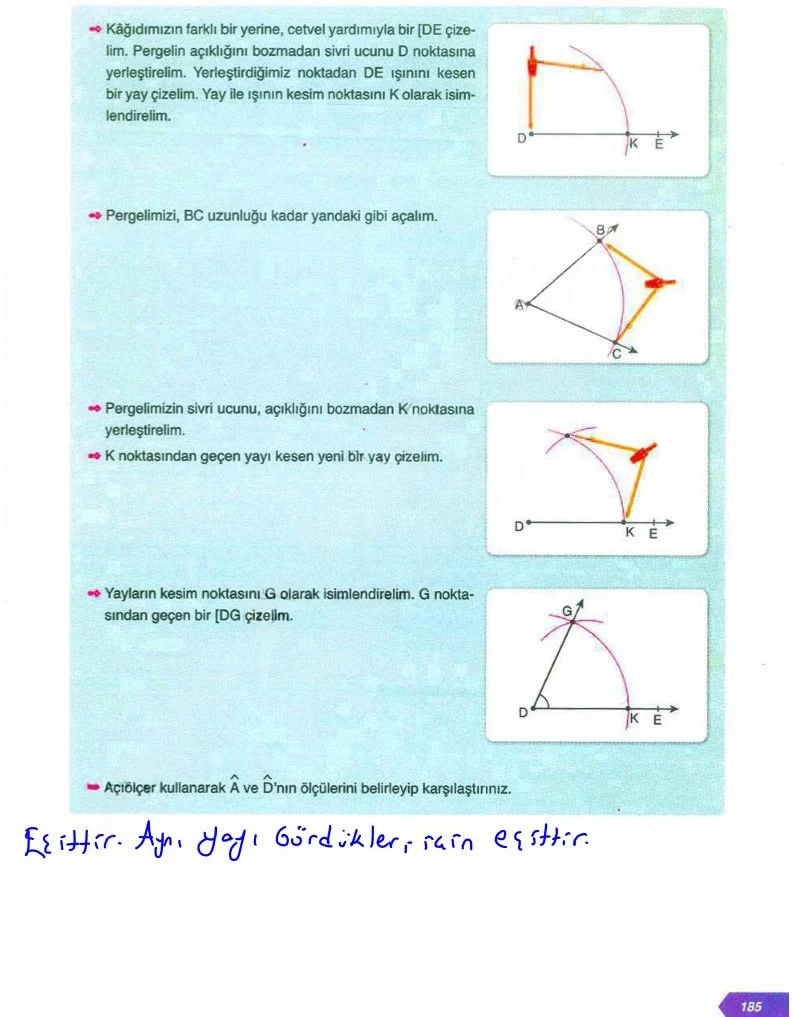 6. Sınıf Matematik Ders Kitabı Cevapları Ata Yayınları Sayfa 185 Çözüm Görseli