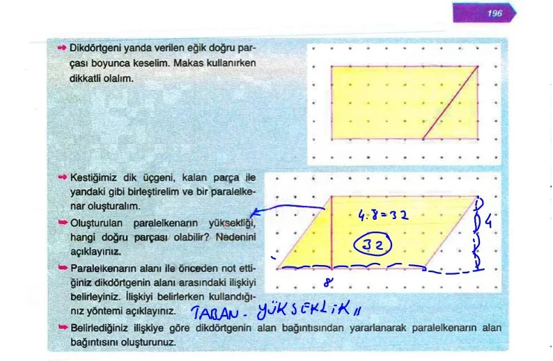 6. Sınıf Matematik Ders Kitabı Cevapları Ata Yayınları Sayfa 196 Çözüm Görseli
