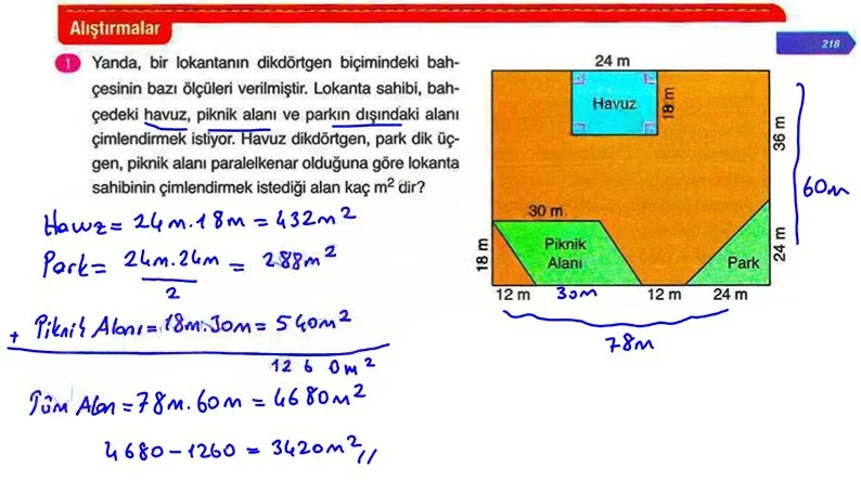 6. Sınıf Matematik Ders Kitabı Cevapları Ata Yayınları Sayfa 218 Çözüm Görseli