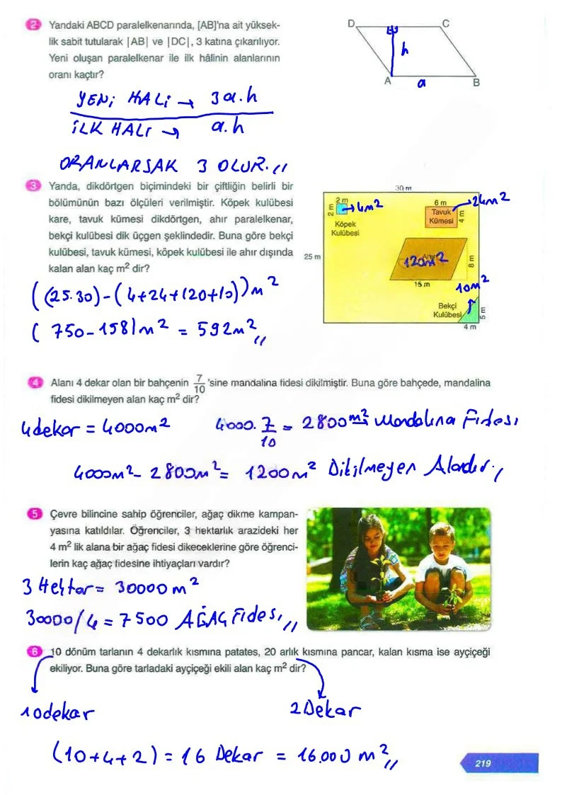 6. Sınıf Matematik Ders Kitabı Cevapları Ata Yayınları Sayfa 219 Çözüm Görseli