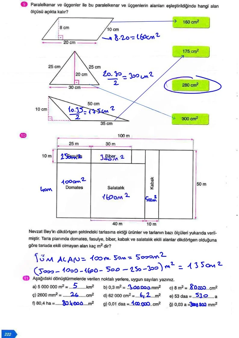 6. Sınıf Matematik Ders Kitabı Cevapları Ata Yayınları Sayfa 222 Çözüm Görseli
