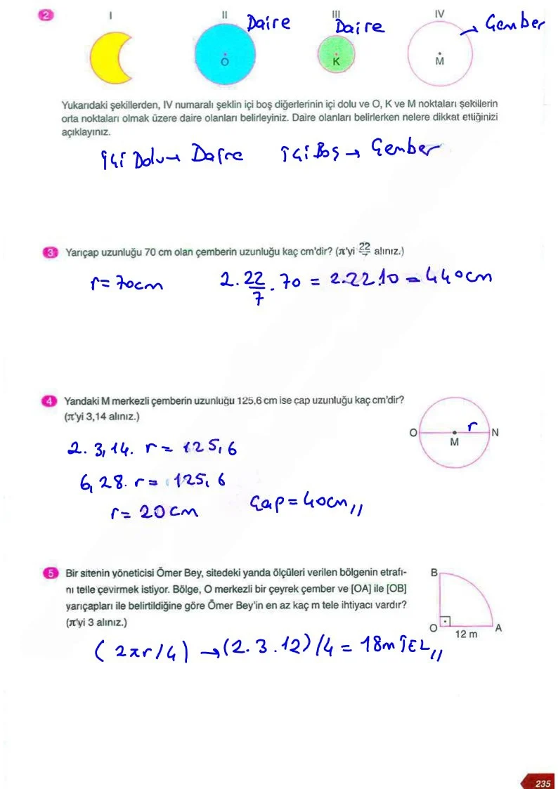 6. Sınıf Matematik Ders Kitabı Cevapları Ata Yayınları Sayfa 235 Çözüm Görseli