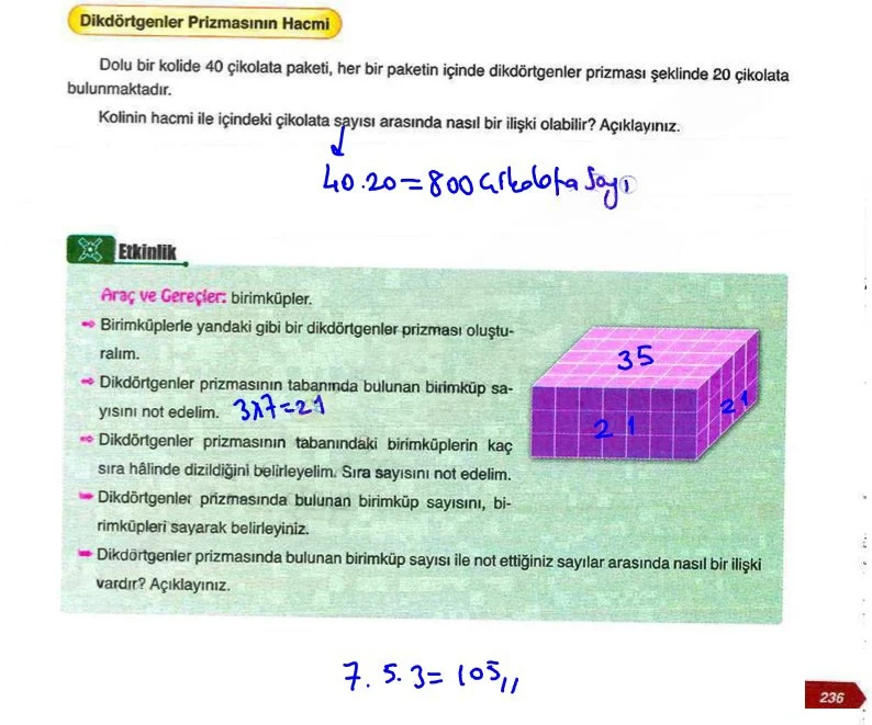 6. Sınıf Matematik Ders Kitabı Cevapları Ata Yayınları Sayfa 236 Çözüm Görseli