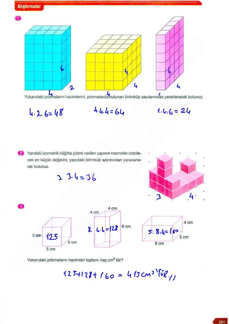 6. Sınıf Matematik Ders Kitabı Cevapları Ata Yayınları Sayfa 251 Çözüm Görseli