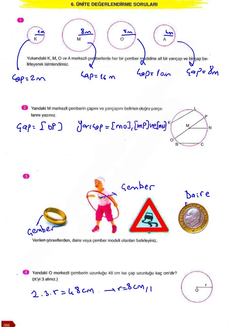 6. Sınıf Matematik Ders Kitabı Cevapları Ata Yayınları Sayfa 266 Çözüm Görseli