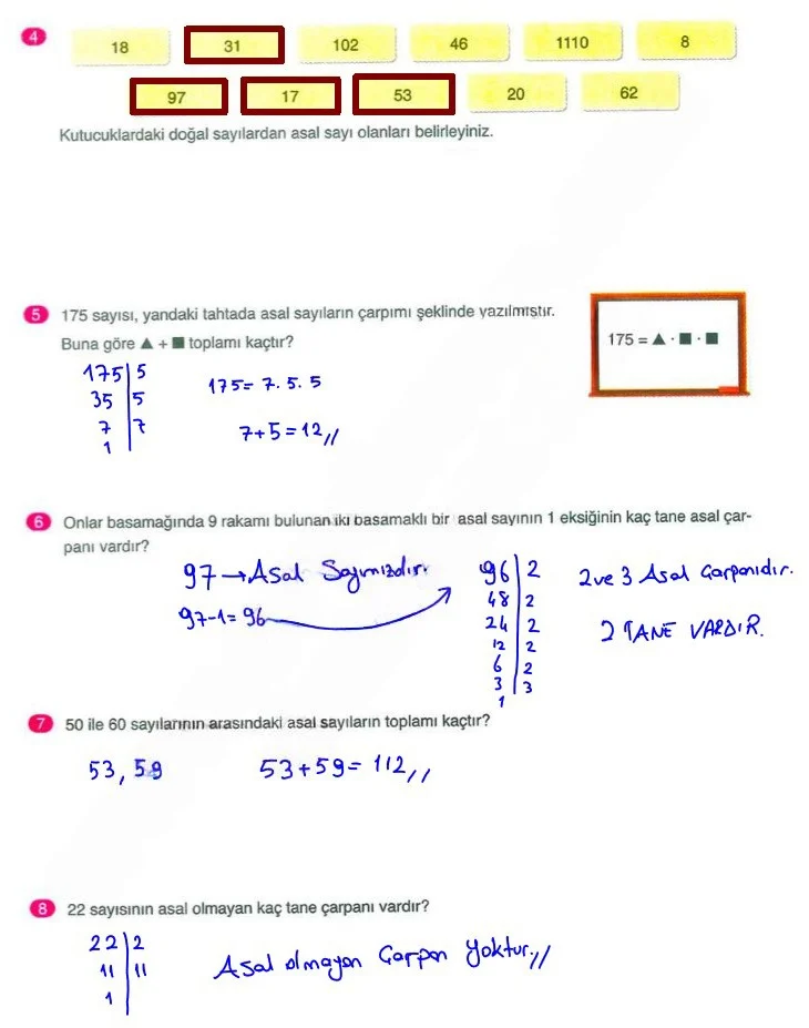 6. Sınıf Matematik Ders Kitabı Cevapları Ata Yayınları Sayfa 45 Çözüm Görseli