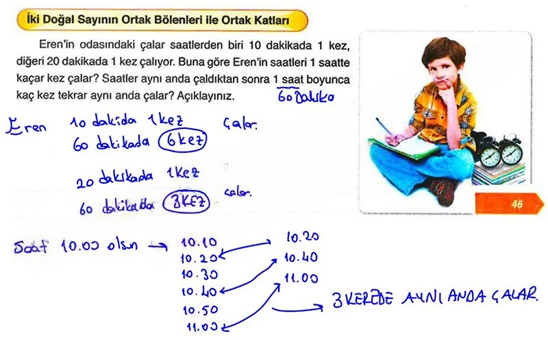6. Sınıf Matematik Ders Kitabı Cevapları Ata Yayınları Sayfa 46 Çözüm Görseli