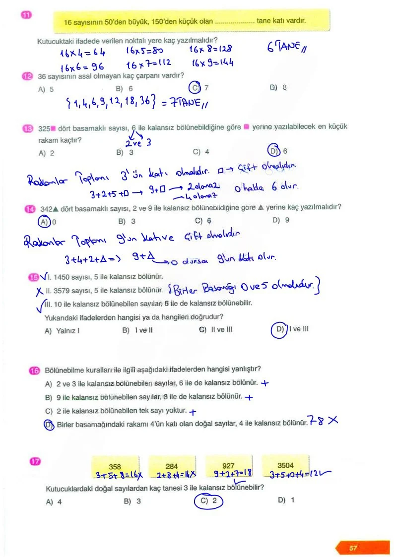 6. Sınıf Matematik Ders Kitabı Cevapları Ata Yayınları Sayfa 57 Çözüm Görseli